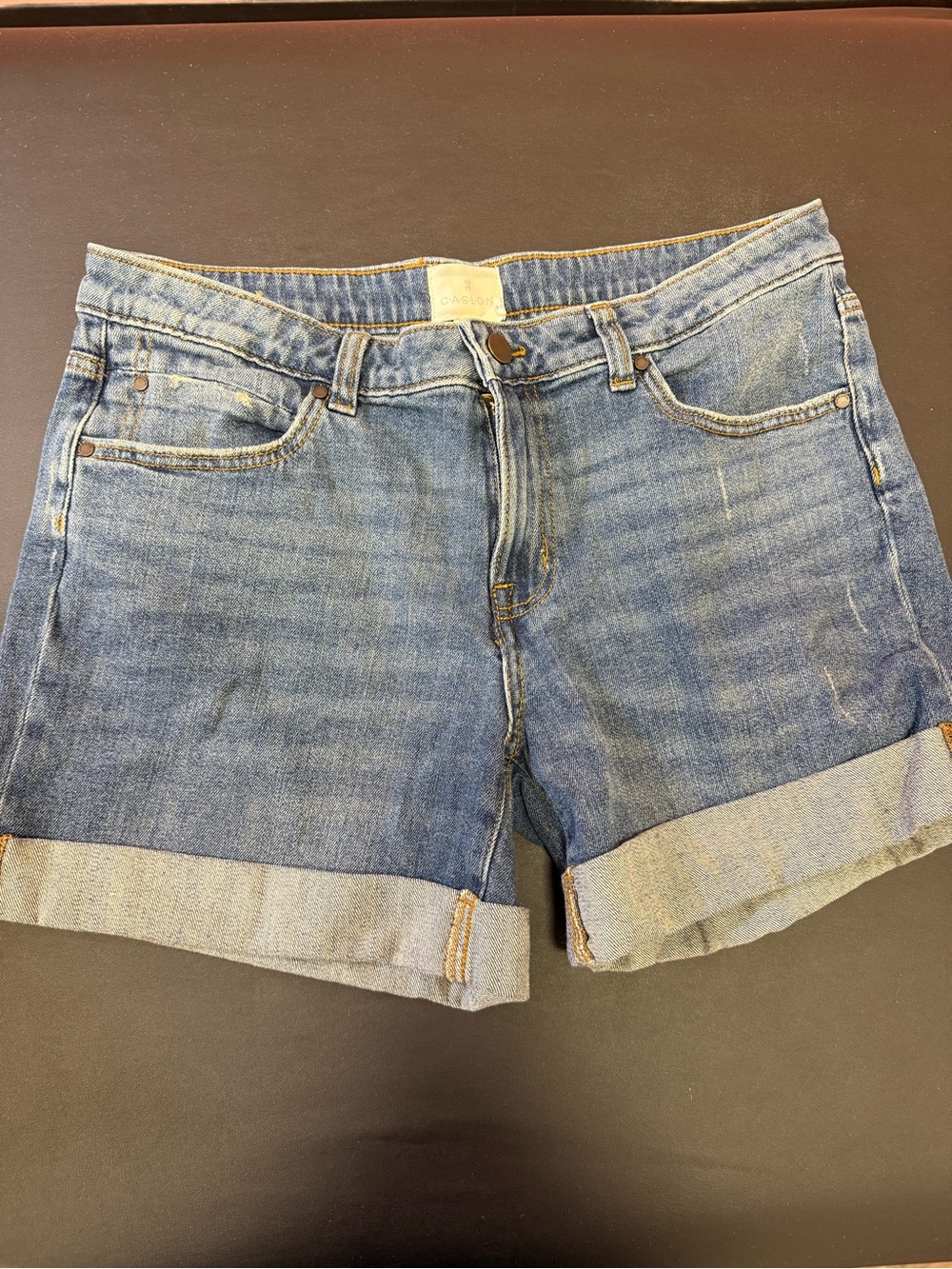 Caslon Medium Blue Rolled Cuff Denim Shorts